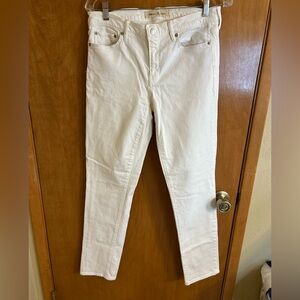 Gap Real Straight Jeans Womens 28L White Denim 1969 Skinny Leg Classic Core Y2K